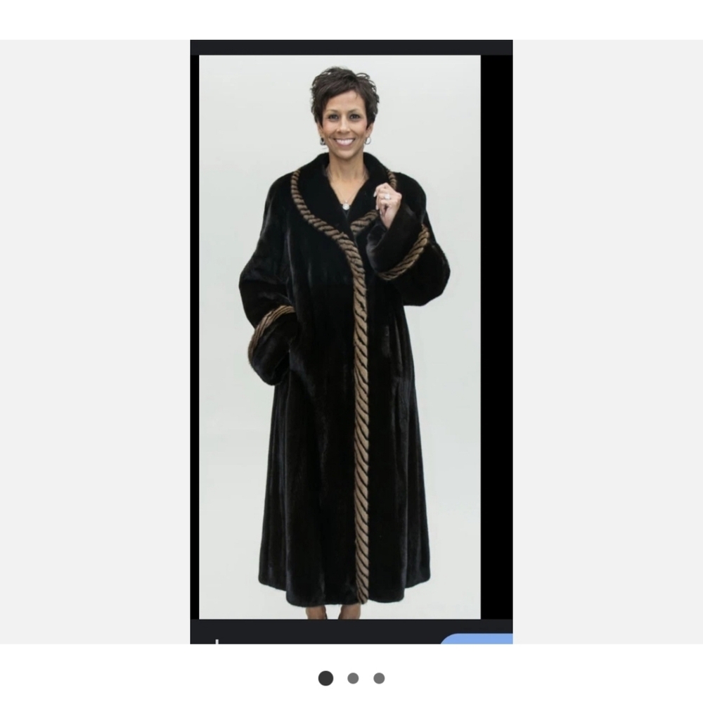 Classic Black Long Coat with Contrast Trim
